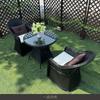 Casa de Familia al Aire Libre Jardín Patio Ocio Combinación de Mesa y Silla de Ratán Terraza de Azotea de Punto Escénico al Aire Libre Silla de Ratán Creativa Mesa de Centro