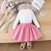 Baoxin Transfronteiriço Europeu e Americano Primavera Novo Floral Branco Manga Longa Blusa Laço Vestido Princesa Elegante Conjunto de Moda