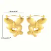 Pendientes Colgantes de Mariposa con Borla de Acero Inoxidable Chapado en Oro de 18K, Diseño de Nicho Estilo Retro Ins Francés