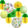 Tema hawaiano piña panal fiesta cumpleaños disfraz guardería 61 decoración colgante decoración colgante suministros