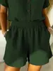 2026 Verano Transfronterizo Europeo y Americano Sitio Independiente Amazon Nuevo Color Sólido Bolsillo Casual Cómodo Lino Shorts para Mujer
