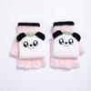 Novas Luvas de Inverno Quentes Fofas de Desenho Animado com Cinco Dedos de Tricô para Estudantes Pelúcia Espessada Com Tampa Flip de Meio Dedo para Aula