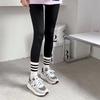Calcetines Zhuji talla grande Tres Rayas Hombre y Mujer Pareja Calcetines de Media Caña Absorbentes de Sudor Apestosos Ins Estilo Universitario Moderno Calcetines Deportivos