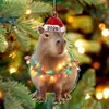 Amazon Nuevo 2026 Navidad Colgante Acrílico Animal Sombrero de Navidad Transfronterizo Decoración Árbol de Navidad Colgante Venta al por Mayor