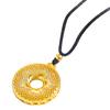 Pingente de fivela de segurança de seda com diamante dourado e areia do Vietnã de longa duração, colar de disco oco, corrente de suéter, acessórios femininos