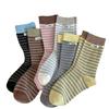 Calcetines Deportivos Holgados Versátiles Serie Miu de Caña Media Rayas Nuevas Estilo Coreano Ins Universitario Bloques de Color Patchwork de Moda Algodón