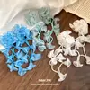 Pendientes de Borla con Flor de Gasa y Perlas de Aguja de Plata, Dulces y Frescos, Modernos y Versátiles, Lujo Ligero, Pendientes de Alta Gama para Mujer