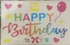 En stock venta al por mayor pegatinas de bola de olas Inglés Feliz Cumpleaños accesorios de globo de bola de olas pegatinas para globos