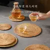 Esteras Aislantes Térmicas Tejidas de Ratán para Uso Doméstico, Esteras Anti-Quemaduras para Ollas, Esteras para Tazones, Esteras de Mesa Resistentes a Altas Temperaturas, Esteras para Platos Resistentes al Calor, Juego de Uso Diario para el Hogar