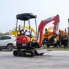 Nuevo modelo de comercio exterior excavadora agrícola 1800kg excavadora de orugas, excavadora pequeña con múltiples accesorios para trabajos de construcción