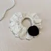 El Estilo Coreano es Impresionante~~ Estilo Hada de Gama Alta Mismo Estilo de Dongdaemun Scrunchie de Flor de Rosa con Diadema de Encaje Hueco