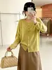 Cardigã de malha básico liso para mulheres plus size, coleção outono 2026, gola redonda, caimento solto, efeito emagrecedor