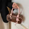 Bolsa de mão transfronteiriça, bolsa de ombro, bolsa de bowling para mulheres, estilo de designer de nicho coreano, bolsa Boston vintage, bolsa transversal versátil