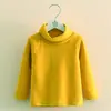 Camiseta de Otoño/Invierno 2026 Más Vendida Capa Base, Camiseta Base de Manga Larga Estilo Coreano para Niños con Cuello Alto, Capa Base de Algodón Puro de Cuello Alto