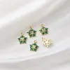 Árbol de Navidad con Goteo de Aceite Tachonado de Diamantes Calcetines Sombrero de Anciano Campana Reno Copo de Nieve Muñeco de Nieve Hombre de Jengibre Colgante de Collar DIY