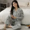 Pijamas Nuevos 2025 para Mujer, Primavera y Otoño Algodón Puro Manga Larga Dulce y Lindo Estilo Primavera y Otoño Se Puede Usar Fuera de Casa Conjunto de Ropa para el Hogar