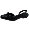 Diseño elegante, sandalias de mujer con lazo, 2026 verano, zapatos planos Mary Jane de punta cuadrada de estilo francés, de nicho, para uso diario