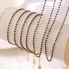 Accesorios Populares Transfronterizos de Lujo Ligero Piedra Natural Cuentas de Espinela Negra Conjunto de Pulsera y Collar Retro de Gama Alta Joyería de Moda