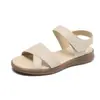 Nuevas sandalias casuales versátiles de talla grande para mujer con correas de velcro, zapatos planos cómodos tipo mamá, zapatos de moda trendy para mujer