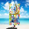 Toalla de playa estampada de Año Nuevo con puntadas, toalla de natación para niños, toalla de baño, toalla de microfibra ultrafina