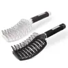 Pente Curvo para Volumizar e Alisar a Raiz do Cabelo, Pente Paleta Massageador, Pente Longo Curvo Revestido de Borracha para Cabeleireiro para Homens e Mulheres