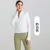 Top de Yoga Ajustado con Cremallera y Cuello Alto Chaqueta Deportiva de Entrenamiento Manga Larga Ropa de Fitness para Mujer Ropa para Exteriores Curva Protección Solar
