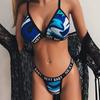 Suministro transfronterizo Europa y Estados Unidos comercio exterior caliente sexy lencería sexy mujeres playa camuflaje bikini conjunto Mayorista