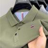 Camisa POLO de Comércio Exterior Transfronteiriço Verão Masculino de Manga Curta Novo Casual de Meia-idade e Jovem Negócios Casual High-end Bordado Lapp T-shirt
