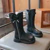 Botas de Cuero de Caña Media para Niñas de 6-12 Años Invierno con Forro de Terciopelo Cálido, Botas de Princesa con Lazo y Perlas, Suela Suave Antideslizante, Botas Martin