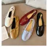 Couro Bovino Encerado Cor Uva ~ Sapatilha de Bico Fino com Laço Super Macia, Ponto Médio, Estilo Rolinho de Ovo para Mulheres, Sapatos Femininos Confortáveis