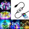 Cadena de luces LED mágica Bluetooth inteligente nueva transfronteriza, control de punto DIY, línea de cuero, cambio de color RGB, impermeable para exteriores, decoración navideña