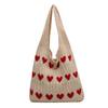 Bolsa de punto nueva transfronteriza, bolsa de axila, nueva bolsa de axila tejida a mano de lana de verano, bolso de hombro Love