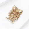 Broche de Coruja com Strass Fofo Europeu e Americano Transfronteiriço, Joia Versátil para Corsage de Roupas Femininas, Alfinete de Animal