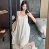 Pijama Tejido con Copas para Mujer, Sexy Camisón de Tirantes de Encaje Estilo Princesa del Palacio de Verano, Ropa de Casa de Verano para Mujer
