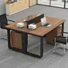 Mesa de escritório, estação de trabalho para funcionários, combinação de mesa e cadeira, mesa de computador moderna minimalista, mesa longa para funcionários com divisória de escritório