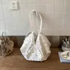 Bolsa de Tecido com Bolinhas Estilo Coreano Feminina 2026 Nova Grande Capacidade Bolsa de Ombro Único Estilo Relaxado Preguiçoso Bolsa Tote Saco