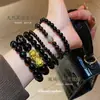 Pulsera de Cuentas de Obsidiana para Mujer Moda Nacional Personalidad Pulsera Versátil Nueva China Nicho Pulsera de Gama Alta Venta al por Mayor