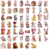 54 Pegatinas de Mascotas Lindas Rosas de Dibujos Animados para Bricolaje Teléfono Móvil Taza de Agua Equipaje Pegatinas Decorativas Impermeables de PVC