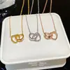 Collar con Colgante de Corazón Nuevo Simple Exquisito Estilo Coreano Cadena para Clavícula de Acero de Titanio Versátil de Lujo Ligero de Nicho de Gama Alta