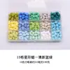 Conjunto de Caixa Transparente com 24 Contas de Cera em Formato de Estrela Série de Cores Macaron Contas de Cera Peroladas Cores Misturadas Ecológico