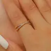 Joia Coreana com Microincrustação Transfronteiriça Estilo Simples Minimalista Anel Aberto Ins Anel de Nicho para Mulheres