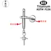 Brincos de Argola Cruzados em Liga de Titânio G23, Pingentes de Zircônia Gota d'Água, Unhas de Lábio, Piercings de Hélice de Raio, Joias para Piercing