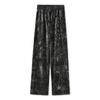 Calça Wide Leg Estilo Nacional Novo Estilo Chinês 2026 Outono Nova Veludo Solta de Cintura Alta Casual Reta Longa para Mulheres Mx006