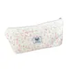 Bolsa de Lápices Estampada con Encaje Ins Simple y Fresca para Chicas Bolsa de Papelería Almacenamiento de Aspecto Elegante Estudiante Bolsa de Lápices de Gran Capacidad