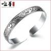 Weihua moda retro tailandesa para mujer pulsera de plata de moda negra rama de ciruelo hoja flor pulsera de plata chapada para mujer venta al por mayor para mujer