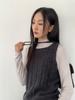 6up Principios de Otoño 2025 Nuevo Estilo Coreano Suéter Completo Chaleco de Lana en Capas para Mujer Guangzhou Chaleco de Punto de 13 Líneas 50267