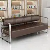 Barbearia Sofá Cadeira de espera Salão de beleza Salão de cabeleireiro Área de descanso Loja de roupas Escritório Recepção Aço inoxidável Sofá longo