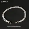 Pulsera de Tenis Niche de Acero Inoxidable Joyería para Hombres, Lujo Ligero Niche Completa de Diamante Circonita Pulsera Apilable Acero de Titanio