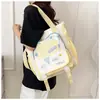 Bolsa Casual Estudiante Estilo Japonés Color Block Fresco, Bolso Tote Campus de Gran Capacidad de Moda, Bolso Cruzado
