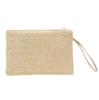 Billetera Grande Nueva Bolso de Paja Trenzada de Hierba de Trigo Bolso de Clip para Mujer Bolso Tejido a Mano Monedero para Teléfono Móvil Bolso de Mano